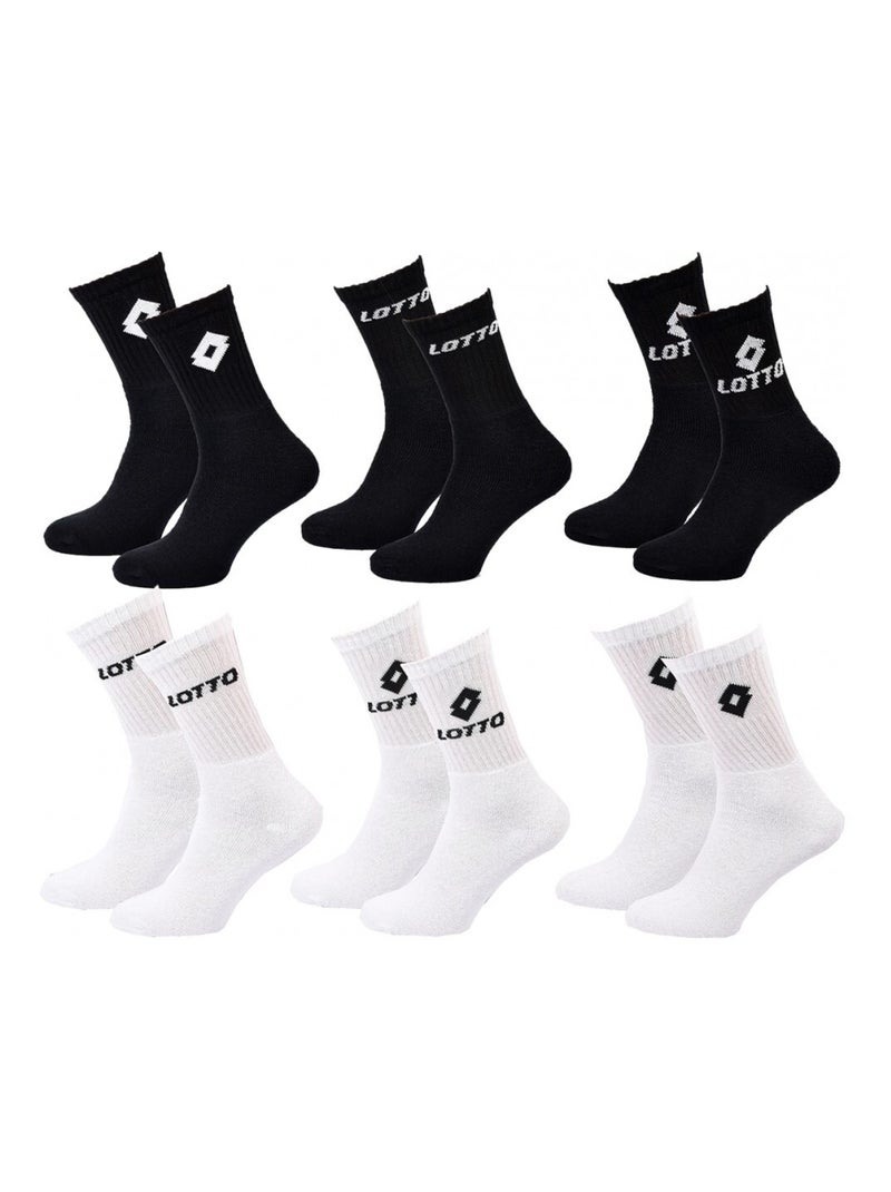 Chaussettes Homme LOTTO - Pack de 6 Noir Blanc Noir - Kiabi