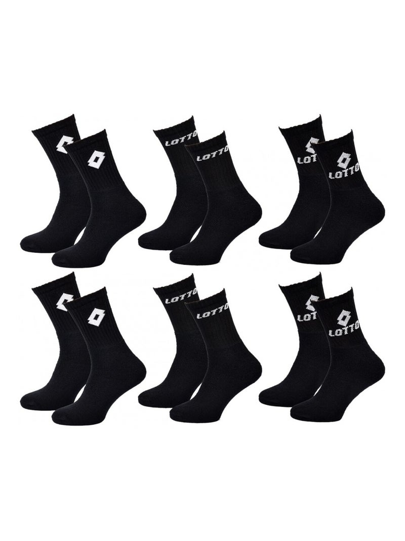 Chaussettes Homme LOTTO - Pack de 6 Noir - Kiabi