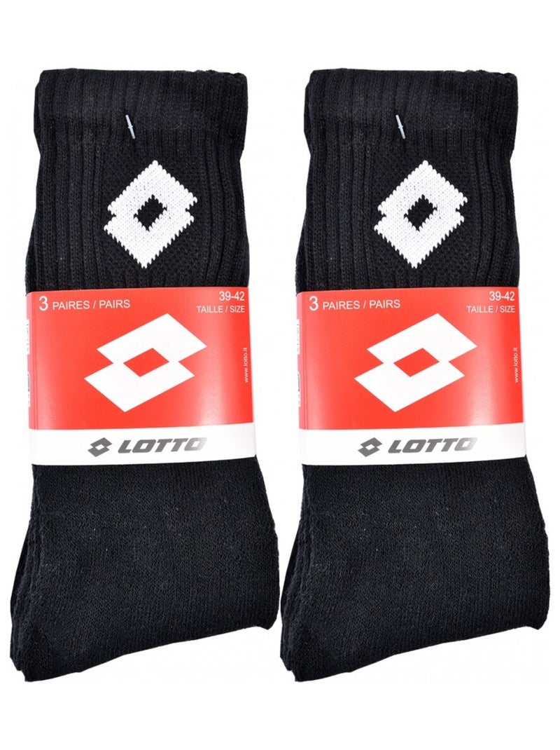 Chaussettes Homme LOTTO - Pack de 6 Noir - Kiabi