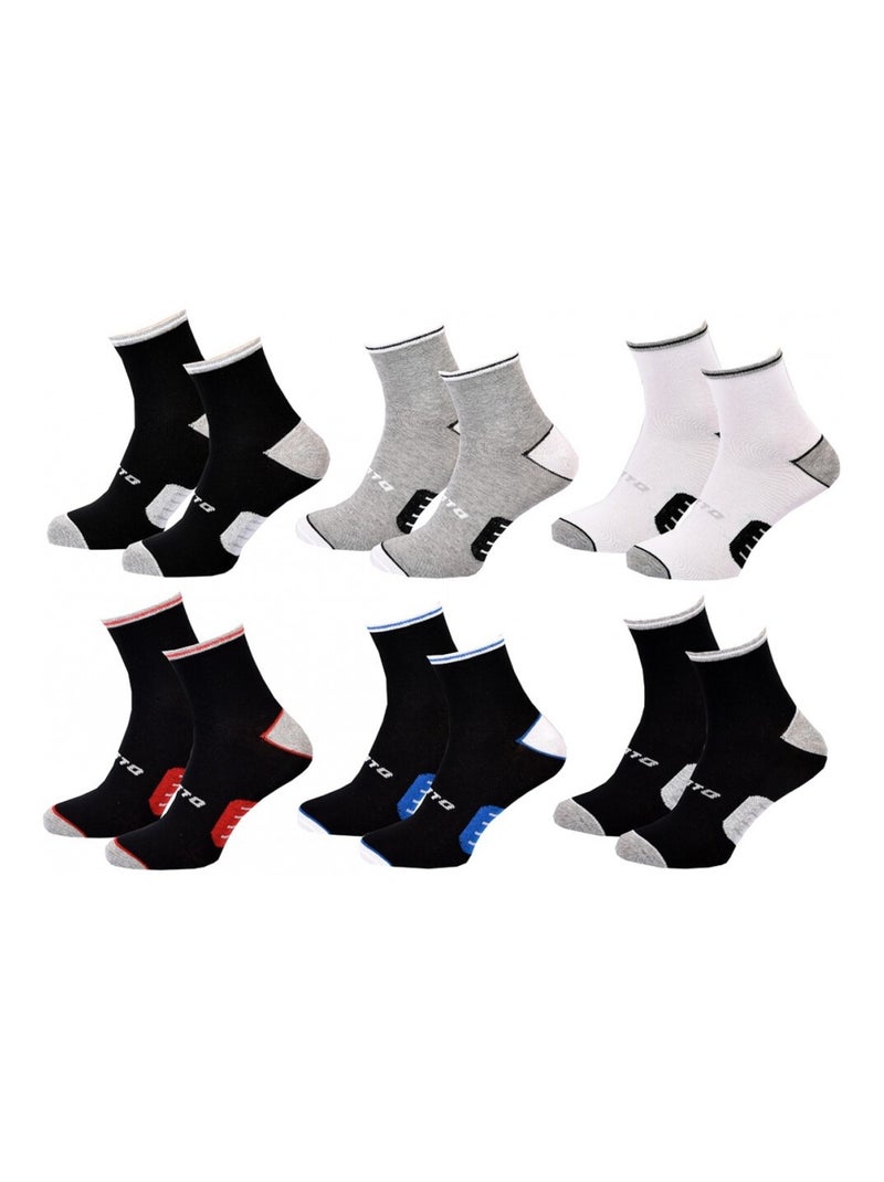 Chaussettes Homme LOTTO - Pack de 6 Noir Gris anthracite Blanc - Kiabi