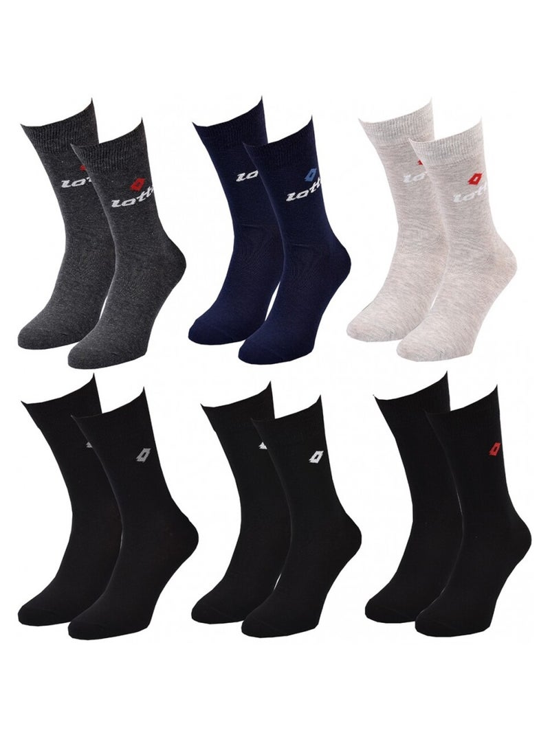 Chaussettes Homme LOTTO - Pack de 6 Noir Gris anthracite Bleu - Kiabi