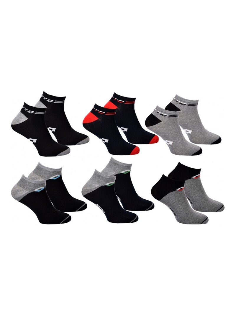 Chaussettes Homme LOTTO - Pack de 6 Noir Gris anthracite - Kiabi