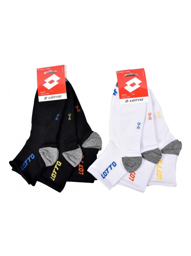 Chaussettes Homme LOTTO - Pack de 6 Noir Multicolore Blanc - Kiabi