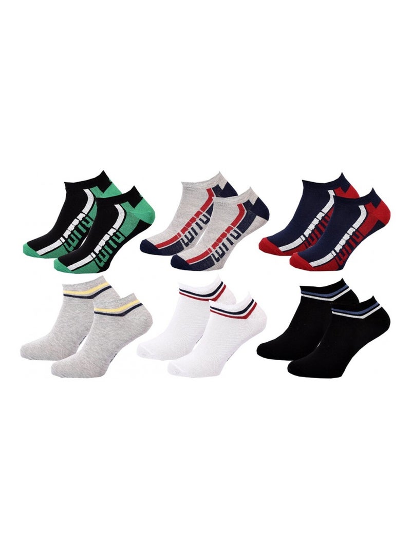 Chaussettes Homme LOTTO - Pack de 6 Noir Multicolore Gris - Kiabi