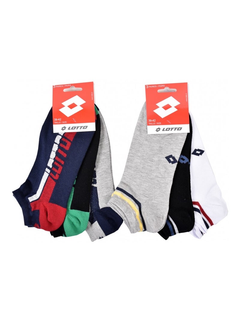 Chaussettes Homme LOTTO - Pack de 6 Noir Multicolore Gris - Kiabi
