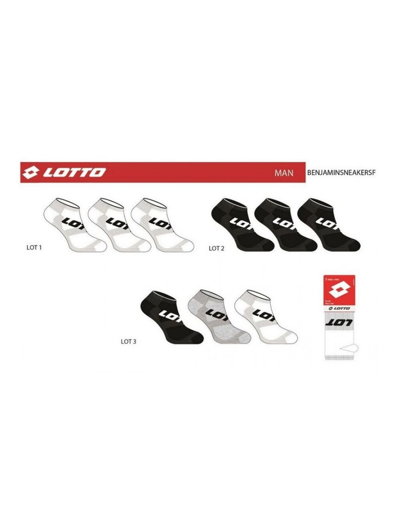 Chaussettes Homme LOTTO - Pack de 9 Noir Gris anthracite Blanc - Kiabi