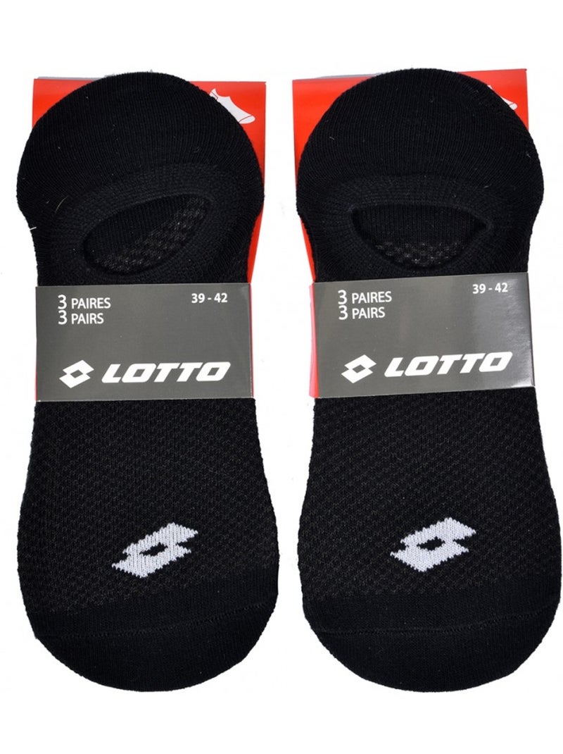 Chaussettes homme LOTTO SNEAKER - Pack de 6 Noir - Kiabi