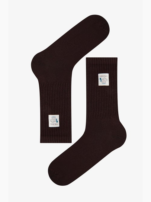 Chaussettes homme mi-mollet à slogan contrasté, paire penti - Kiabi Chaussettes homme mi-mollet à slogan contrasté, paire penti - Kiabi