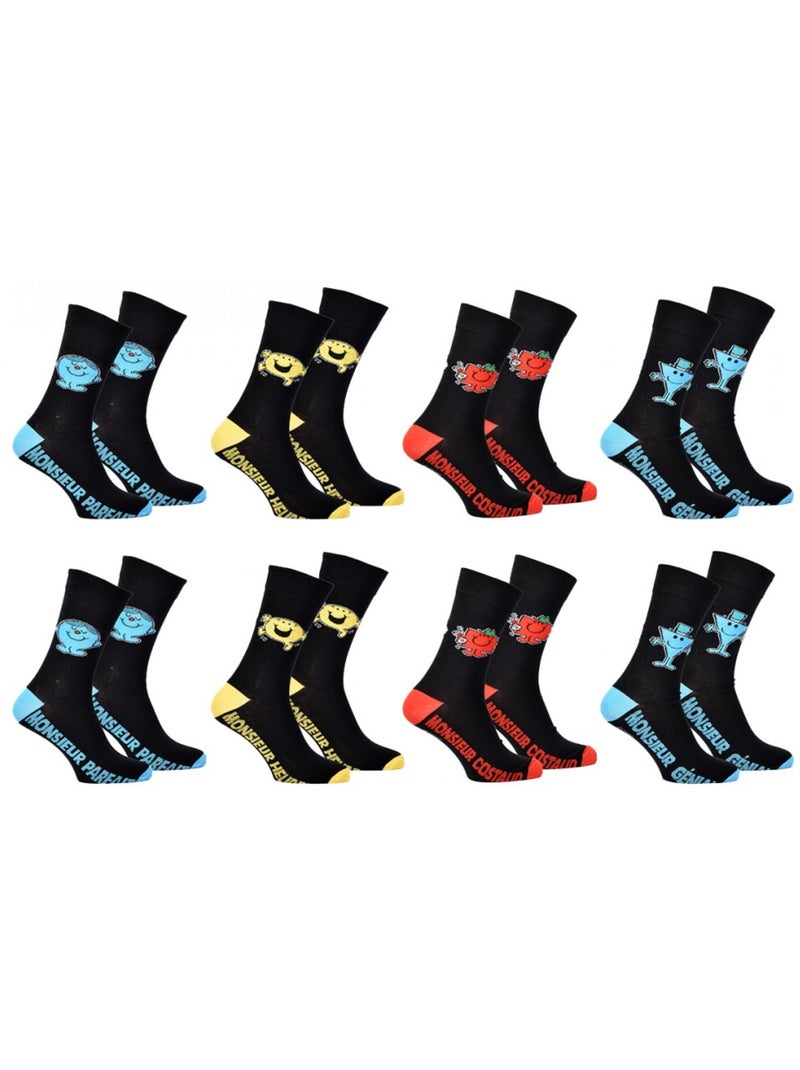 Chaussettes homme MONSIEUR MADAME en Coton -Assortiment modèles photos selon arrivages- - Pack de 8 Multicolore - Kiabi