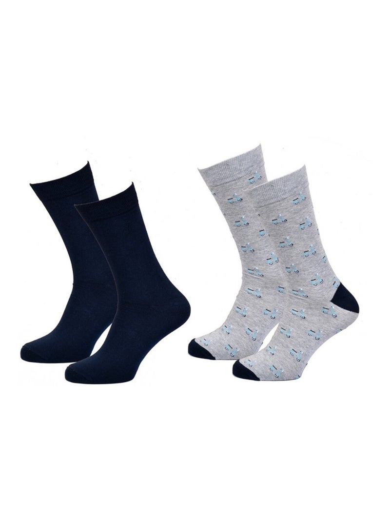 Chaussettes Homme NO PUBLIK - Pack de 2 Noir Gris - Kiabi