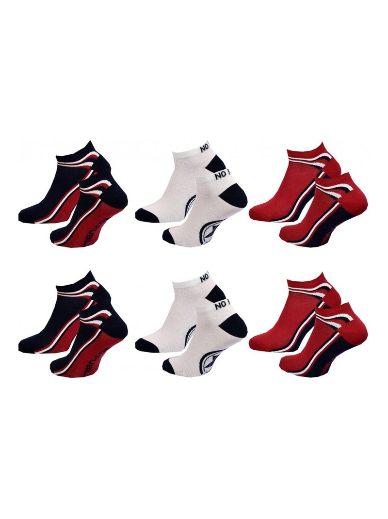 Chaussettes Homme NO PUBLIK - Pack de 6 Bleu Rouge Blanc - Kiabi