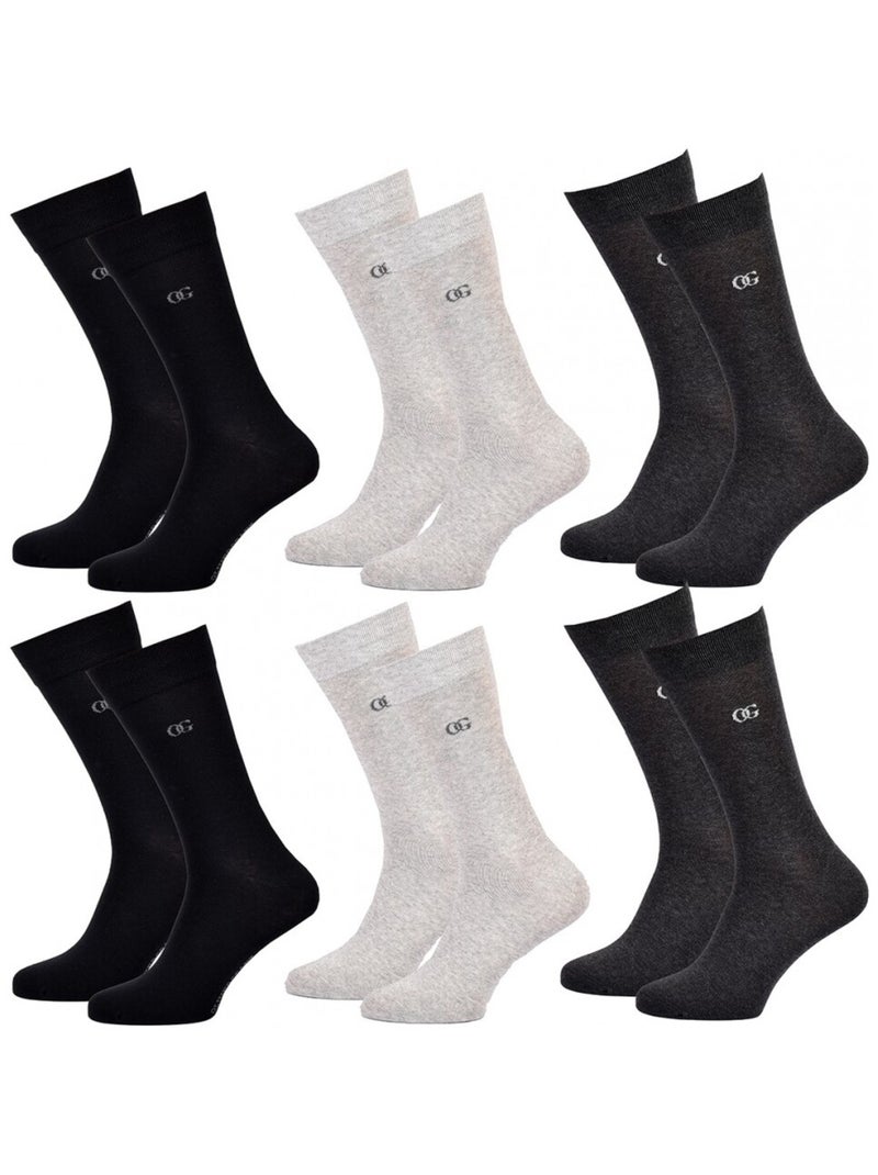 Chaussettes Homme OLIVER GRANT - Pack de 6 Noir Gris anthracite - Kiabi