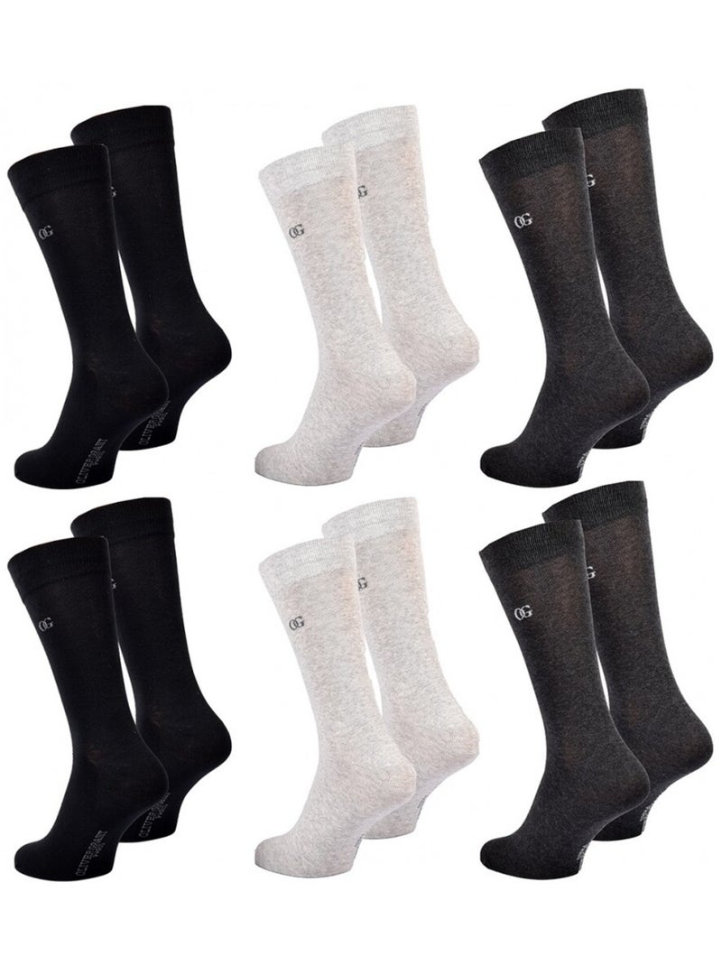 Chaussettes Homme OLIVER GRANT - Pack de 6 Noir Gris anthracite - Kiabi