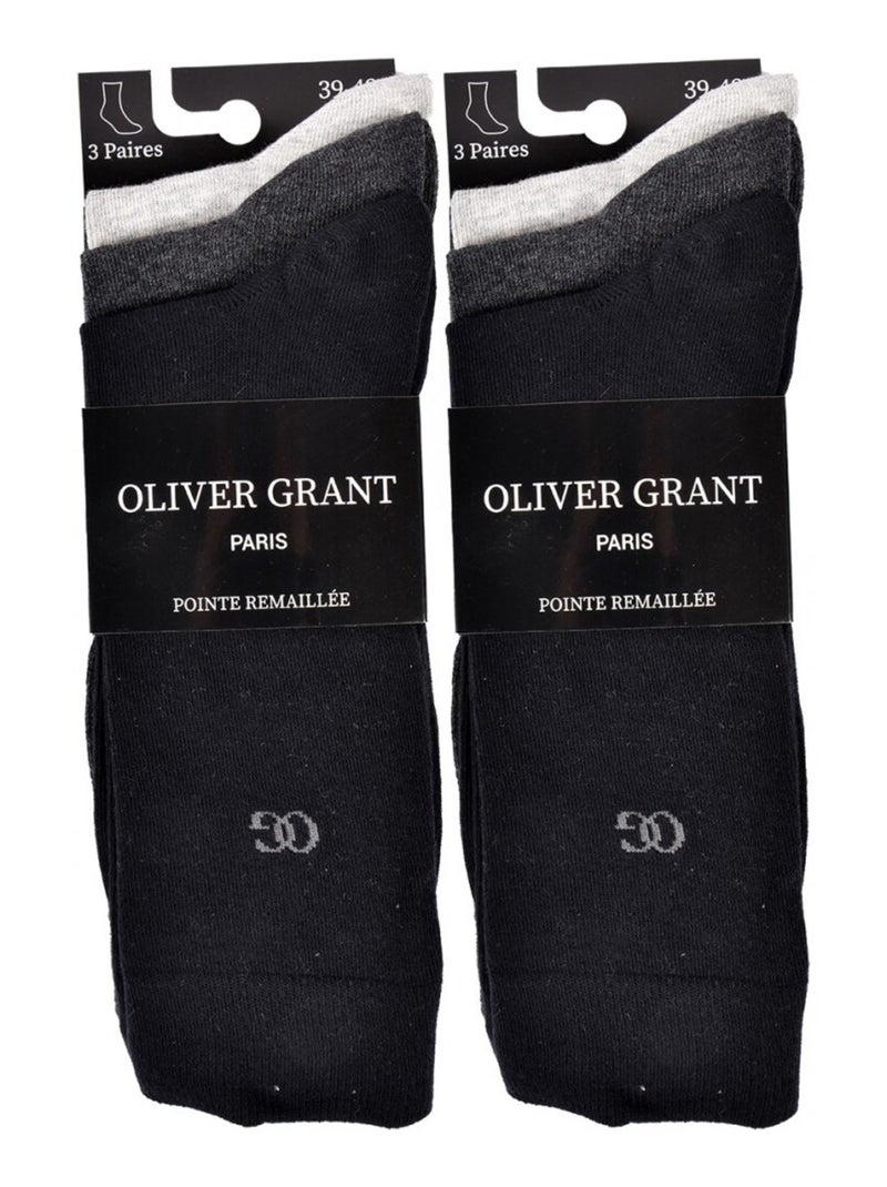 Chaussettes Homme OLIVER GRANT - Pack de 6 Noir Gris anthracite - Kiabi