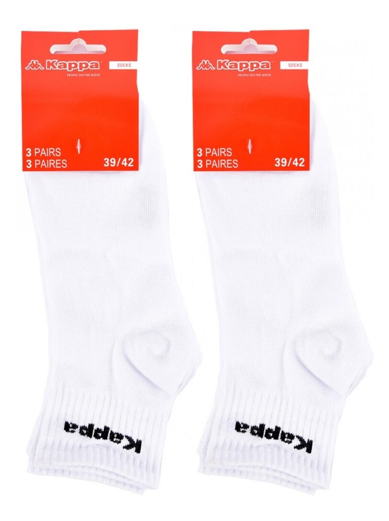 Chaussettes Homme QUARTER KAPPA - Pack de 6 Blanc - Kiabi
