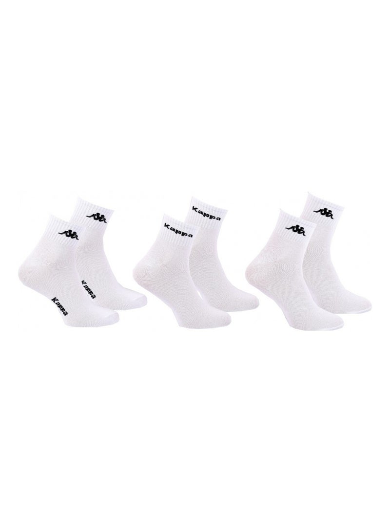 Chaussettes Homme QUARTER KAPPA - Pack de 6 Blanc - Kiabi