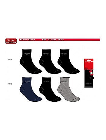 Chaussettes Homme QUARTER KAPPA - Pack de 6