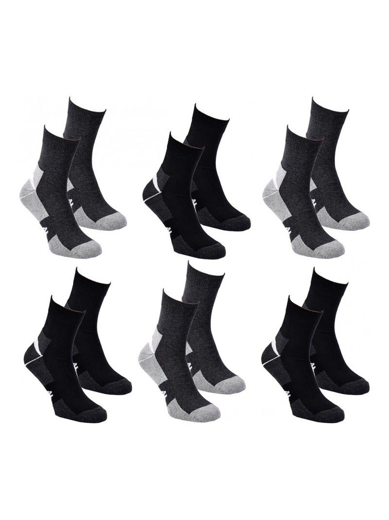 Chaussettes Homme QUARTER KAPPA - Pack de 6 Gris Gris clair Blanc - Kiabi