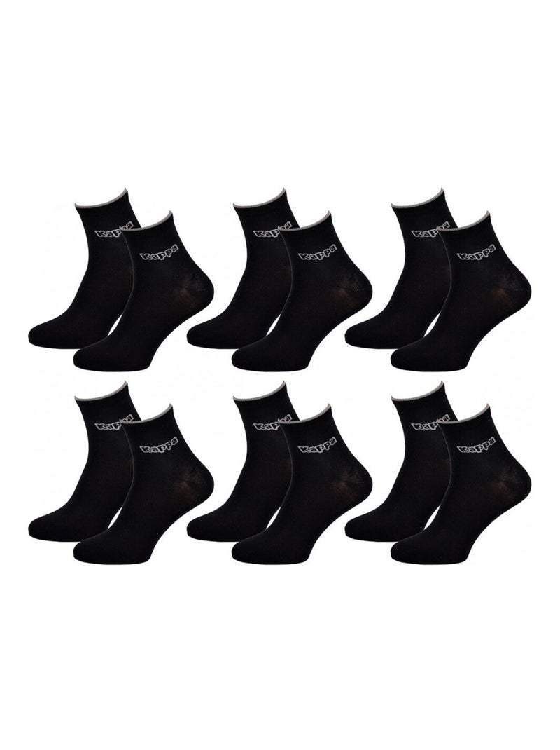 Chaussettes Homme QUARTER KAPPA - Pack de 6 Noir - Kiabi