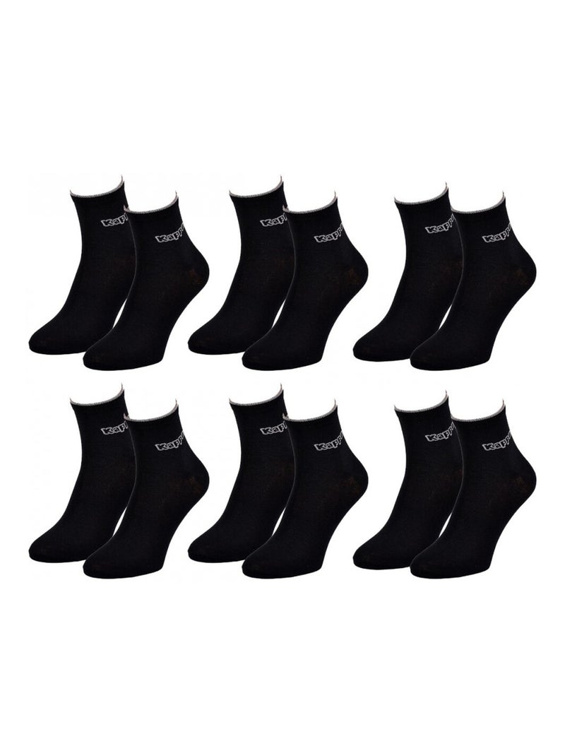 Chaussettes Homme QUARTER KAPPA - Pack de 6 Noir - Kiabi