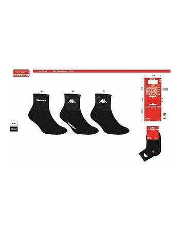 Chaussettes Homme QUARTER KAPPA - Pack de 6