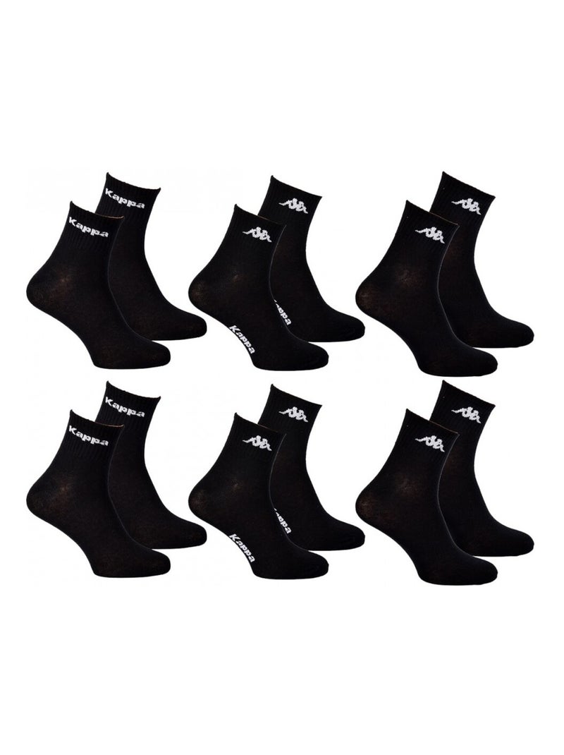 Chaussettes Homme QUARTER KAPPA - Pack de 6 Noir Noir - Kiabi
