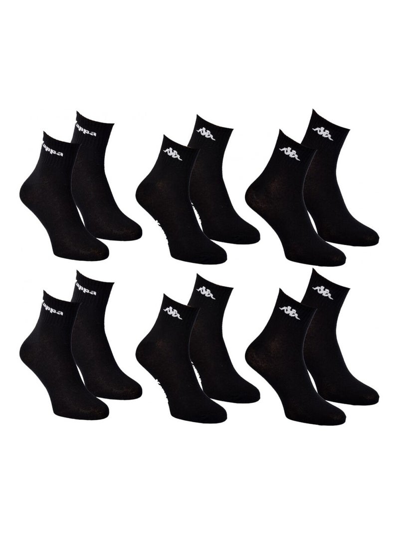 Chaussettes Homme QUARTER KAPPA - Pack de 6 Noir Noir - Kiabi
