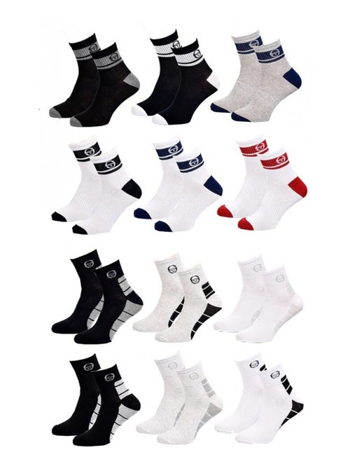 Chaussettes homme Sergio Tacchini Socquettes QUARTER - Pack de 12 - Kiabi