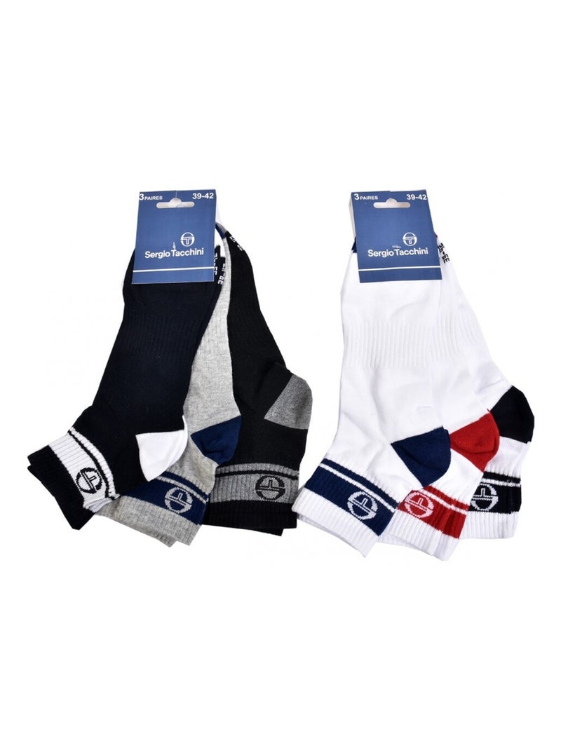 Chaussettes homme Sergio Tacchini Socquettes QUARTER - Pack de 12 Multicolore - Kiabi