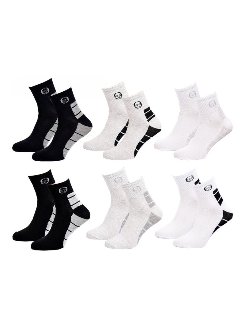Chaussettes homme Sergio Tacchini Socquettes QUARTER - Pack de 12 Multicolore - Kiabi