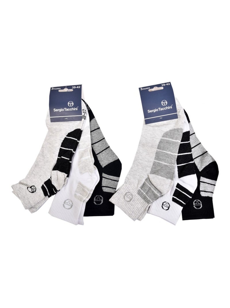 Chaussettes homme Sergio Tacchini Socquettes QUARTER - Pack de 12 Multicolore - Kiabi