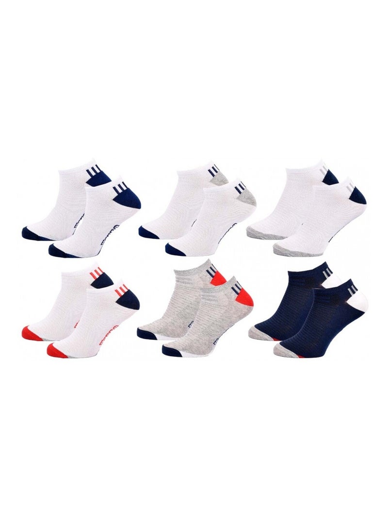 Chaussettes Homme SNEAKER KAPPA - Pack de 6 Blanc Gris Bleu - Kiabi