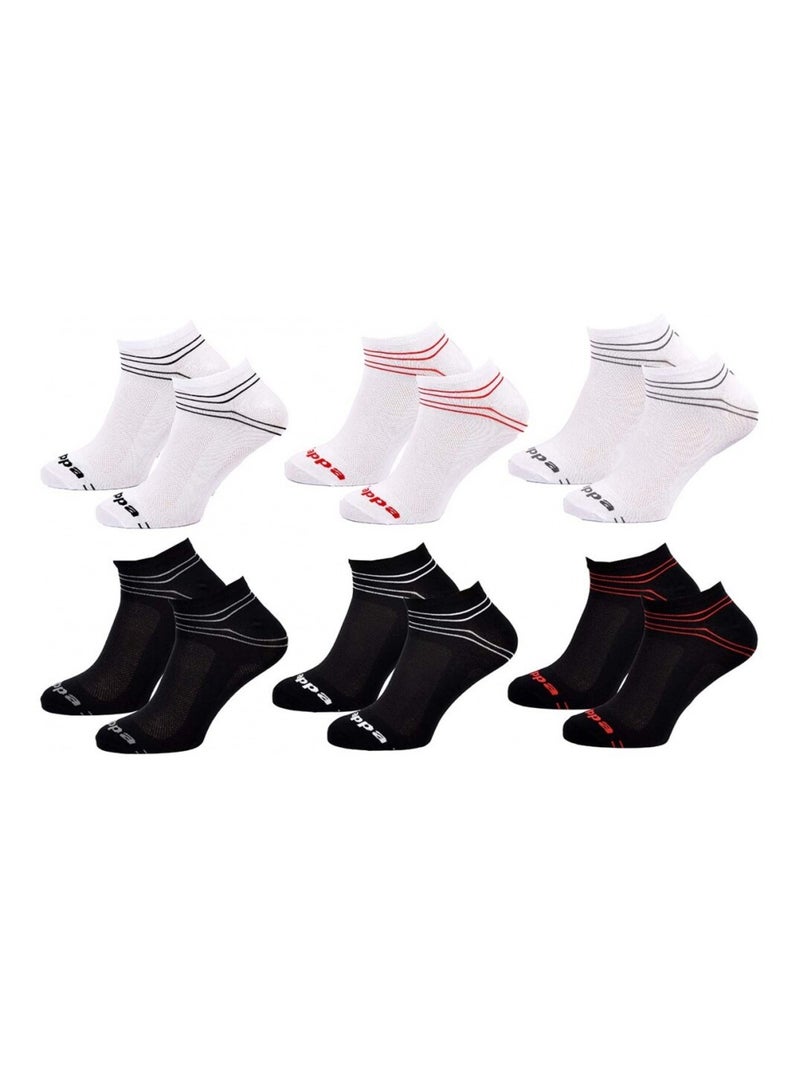 Chaussettes Homme SNEAKER KAPPA - Pack de 6 Blanc Multicolore Noir - Kiabi