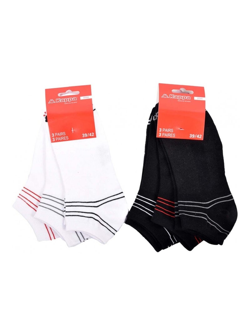 Chaussettes Homme SNEAKER KAPPA - Pack de 6 Blanc Multicolore Noir - Kiabi