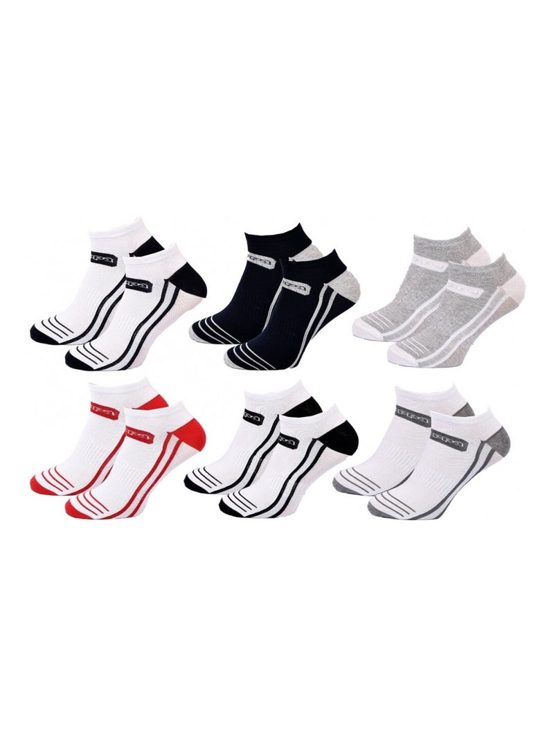 Chaussettes Homme SNEAKER KAPPA - Pack de 6 Blanc Noir Gris - Kiabi