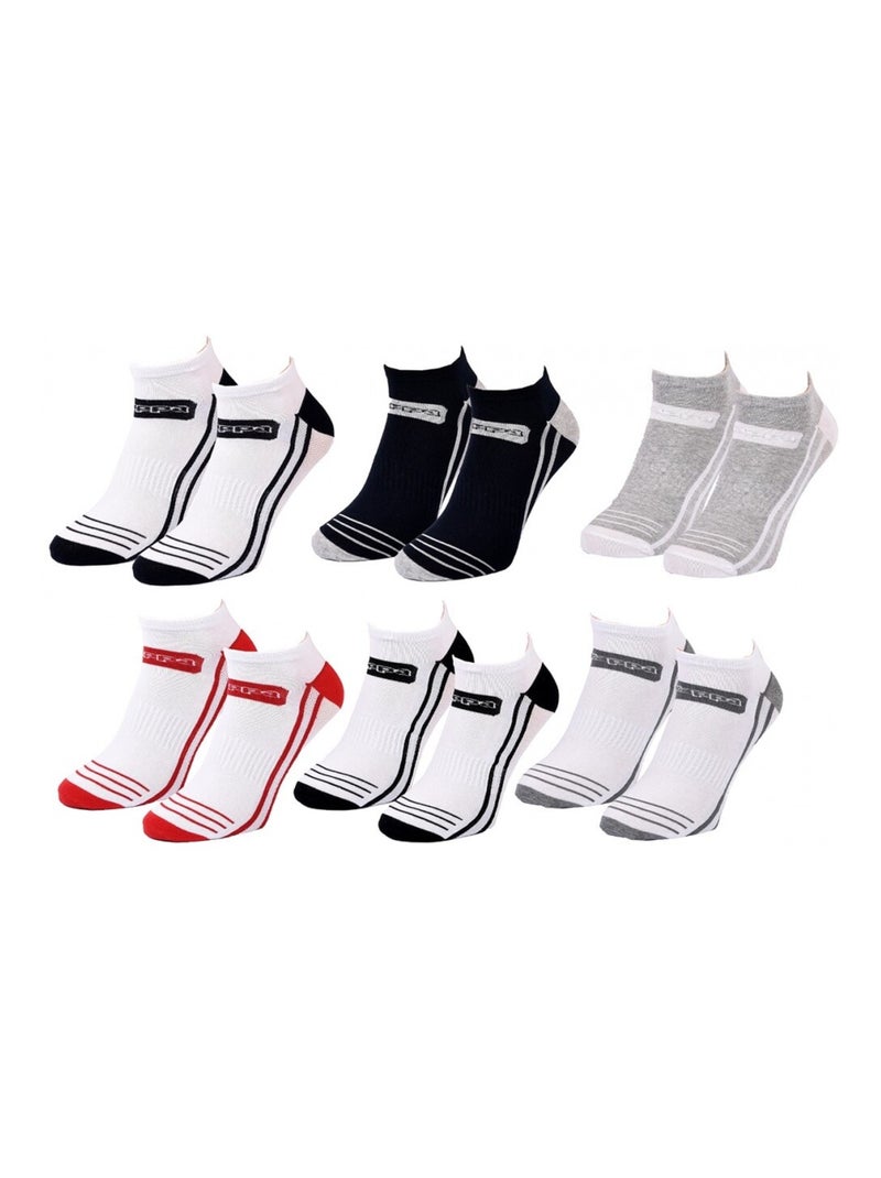 Chaussettes Homme SNEAKER KAPPA - Pack de 6 Blanc Noir Gris - Kiabi