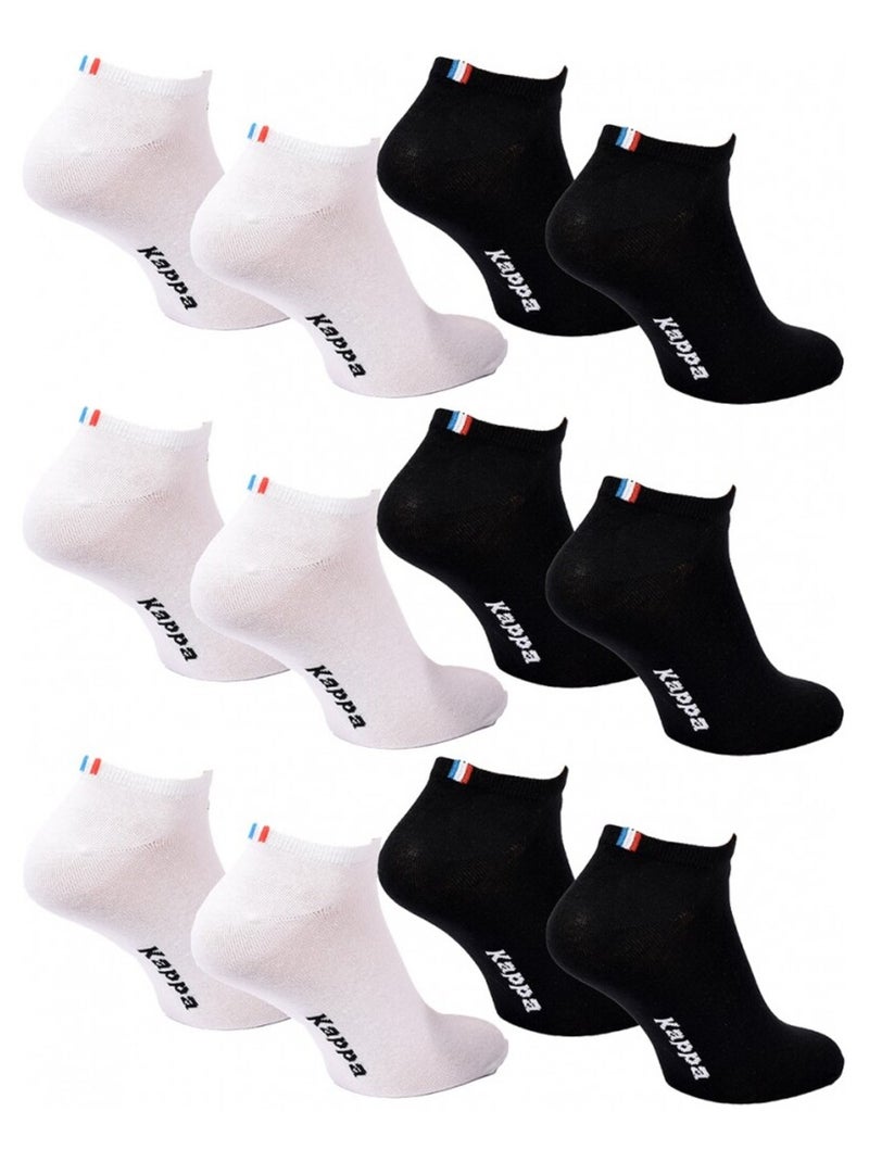 Chaussettes Homme SNEAKER KAPPA - Pack de 6 Noir Blanc - Kiabi