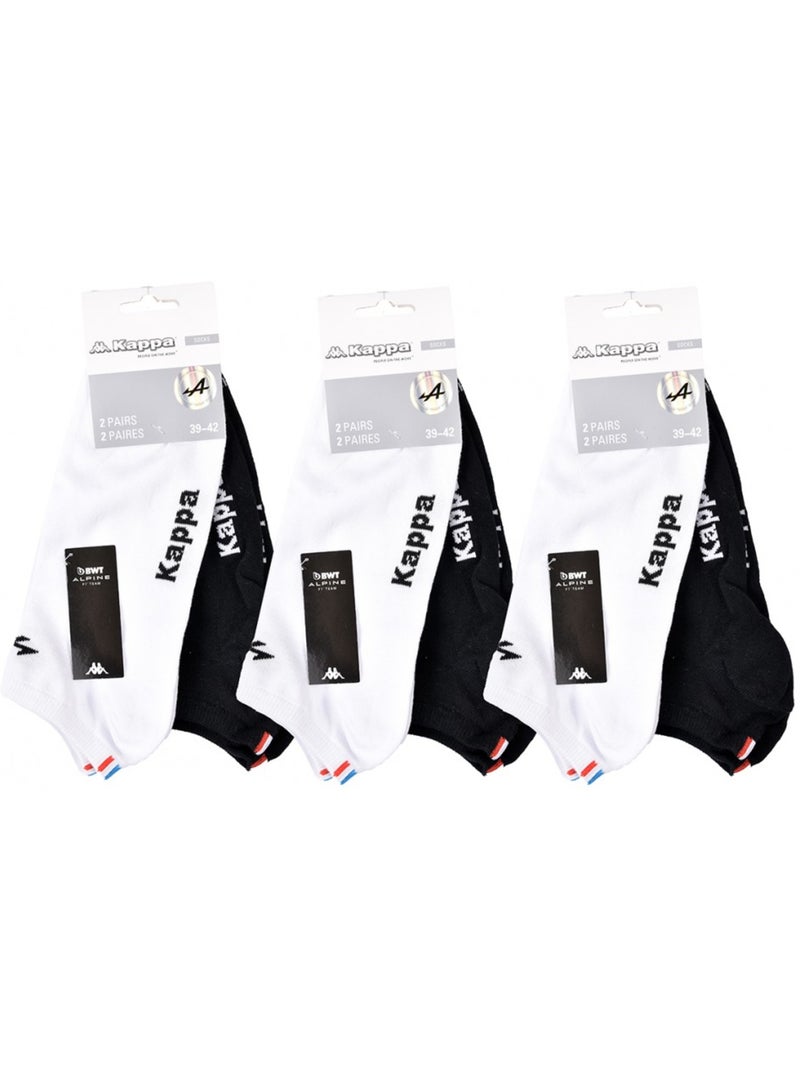 Chaussettes Homme SNEAKER KAPPA - Pack de 6 Noir Blanc - Kiabi