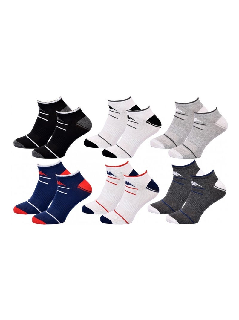 Chaussettes Homme SNEAKER KAPPA - Pack de 6 Noir Multicolore Gris - Kiabi