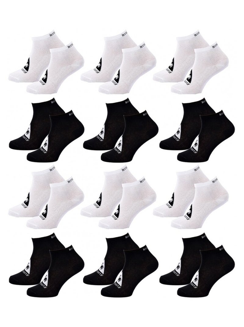 Chaussettes homme SNEAKER Le Coq Sportif - Pack de 12 Blanc Noir - Kiabi