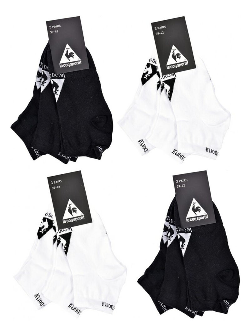Chaussettes homme SNEAKER Le Coq Sportif - Pack de 12 Blanc Noir - Kiabi