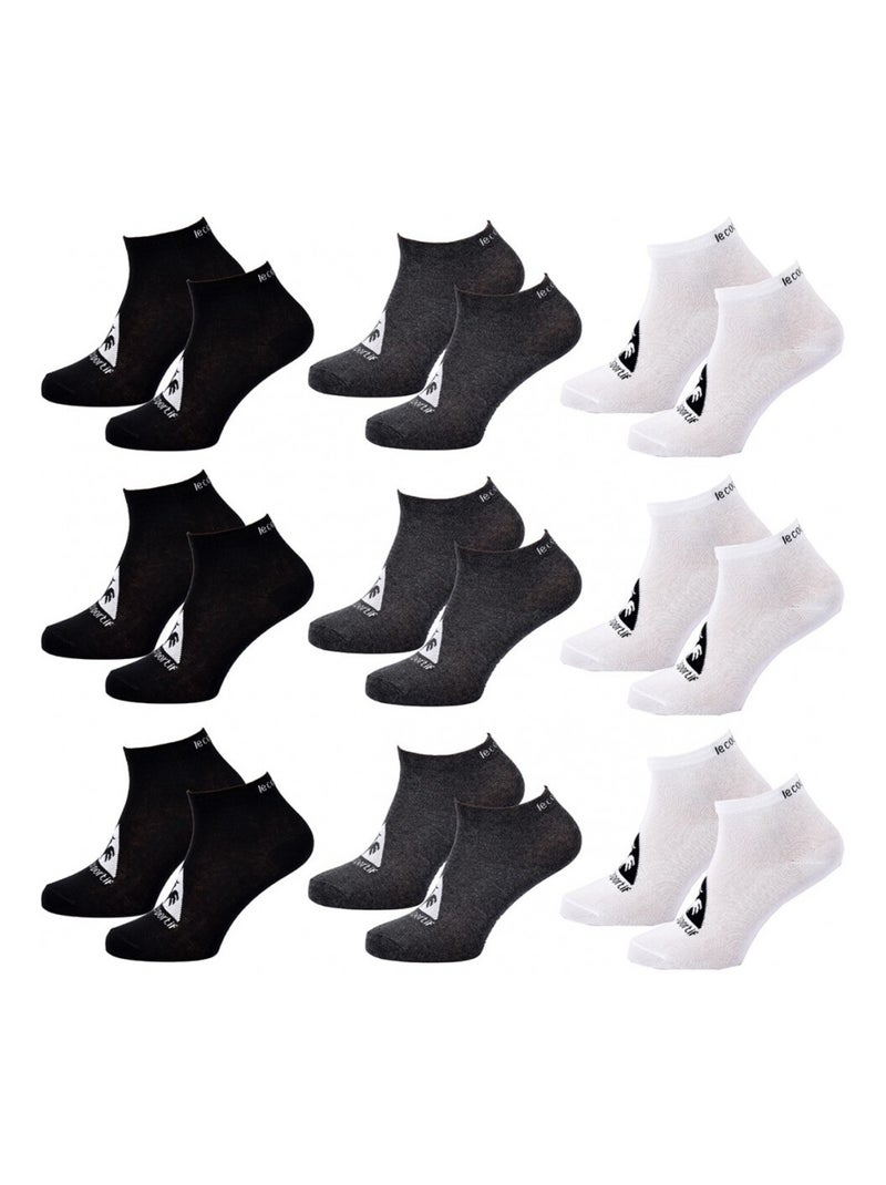 Chaussettes homme SNEAKER Le Coq Sportif - Pack de 9 Noir Gris anthracite Blanc - Kiabi