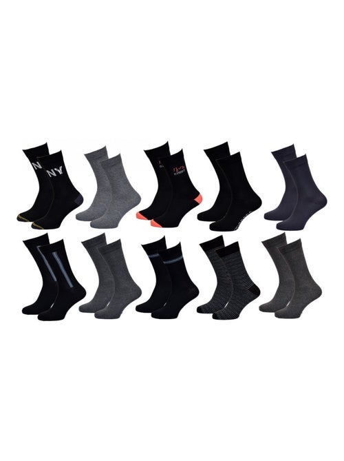 Chaussettes Homme TWINDAY - Pack de 10 - Kiabi