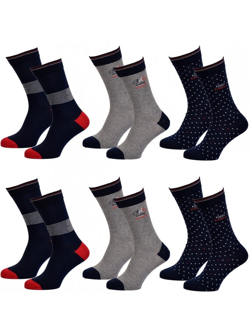 Chaussettes Homme TWINDAY - Pack de 6 Bleu Gris Noir - Kiabi