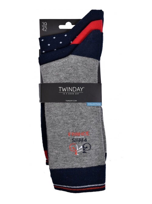 Chaussettes Homme TWINDAY - Pack de 6 - Kiabi