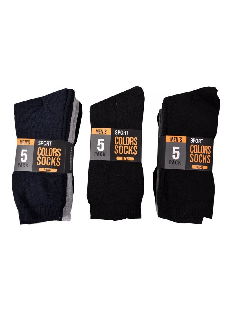 Chaussettes Homme TWINDAY SPORT -Assortiment modèles photos selon arrivages- - Pack de 15 Noir Blanc Gris - Kiabi