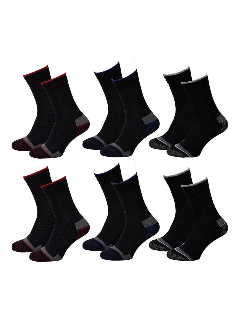Chaussettes Homme TWINDAY SPORT -Assortiment modèles photos selon arrivages- - Pack de 6 Noir - Kiabi