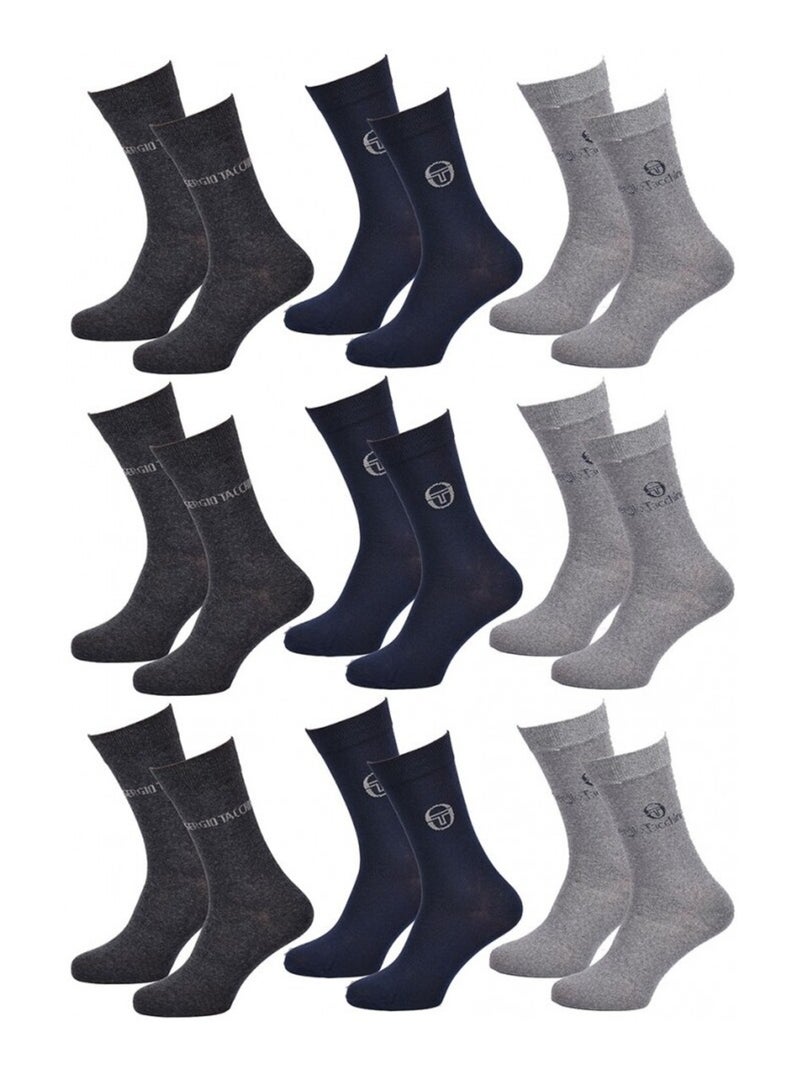 Chaussettes Homme VILLE SERGIO TACCHINI - Pack de 9 Gris - Kiabi
