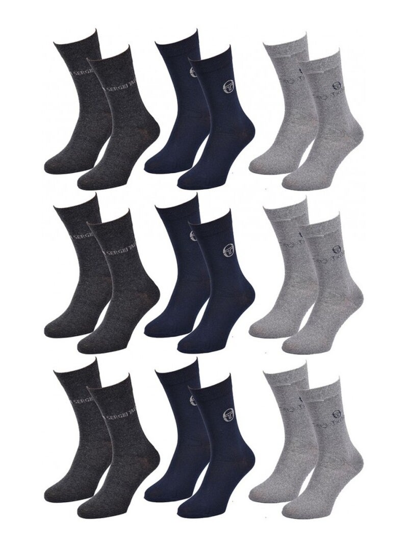 Chaussettes Homme VILLE SERGIO TACCHINI - Pack de 9 Gris - Kiabi