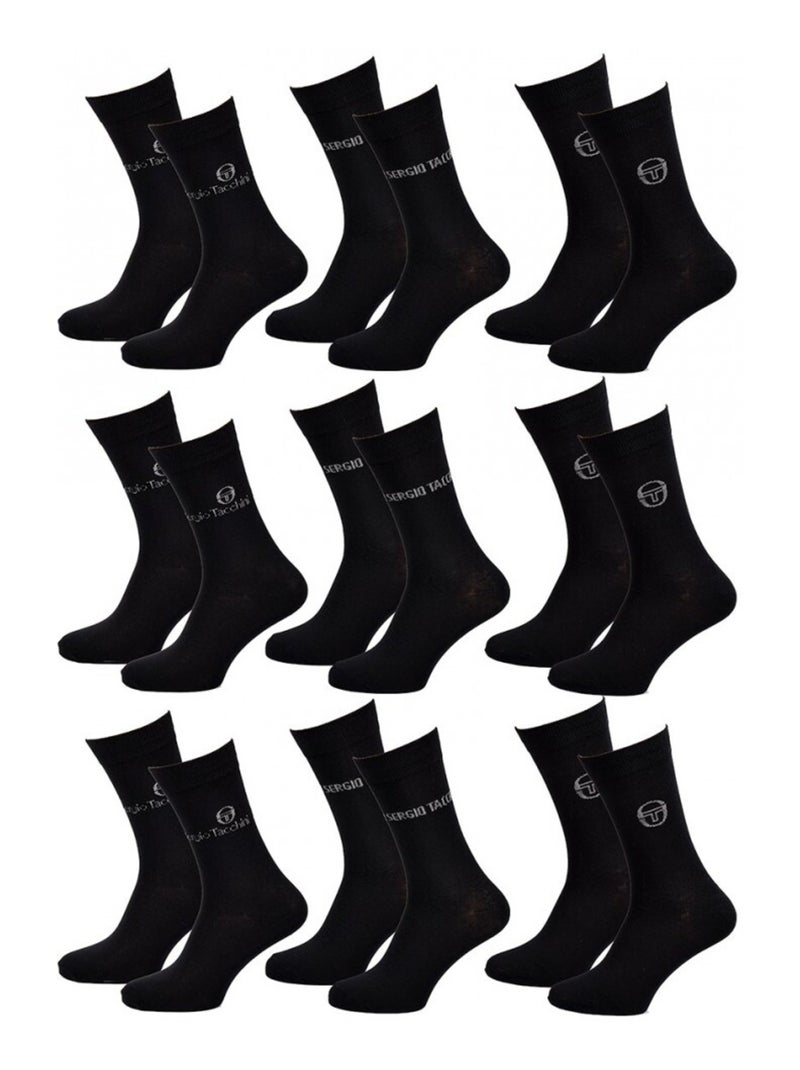 Chaussettes Homme VILLE SERGIO TACCHINI - Pack de 9 Noir - Kiabi